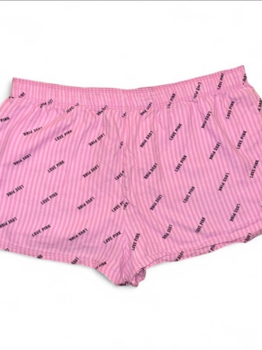 PINK Victoria's Secret Pink Striped 'Love Pink' Cotton Sleep Shorts